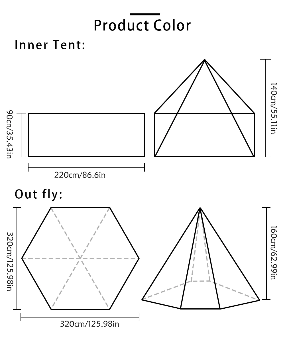 Cheap Goat Tents Ultralight Camping Teepee Tent with Chimney Window Outdoor Tipi Pyramid Tent Double Layer Bushcraft 1 Person Tents Hot Tent   